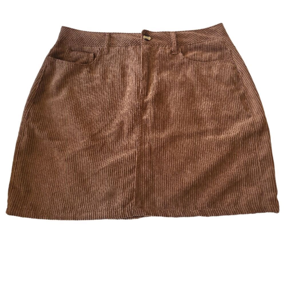 AMBIANCE‎ APPAREL Brown Corduroy Mini Skirt Size L